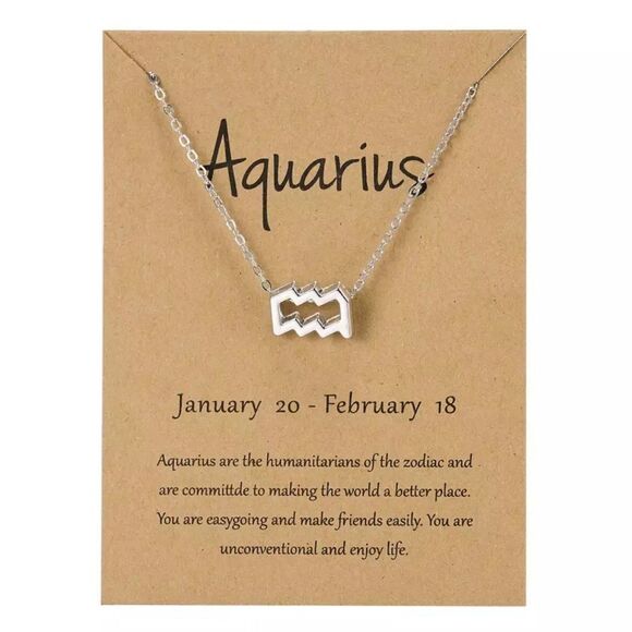 🆕Aquarius Zodiac Astrology Pendant Necklace - Picture 1 of 5